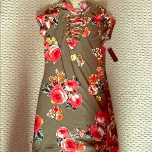 Green, floral summer dress